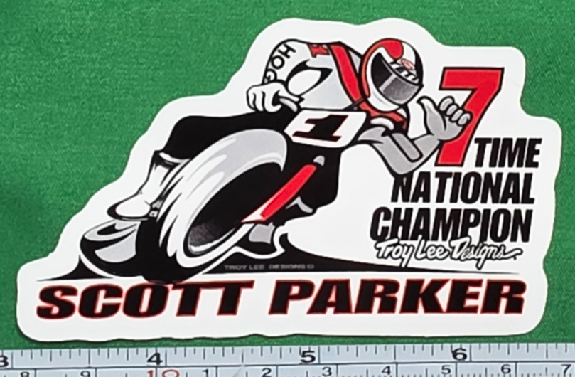Troy Lee Designs Scott Parker Reproduction 9.5cm Durable Die-Cut Vinyl Sticker