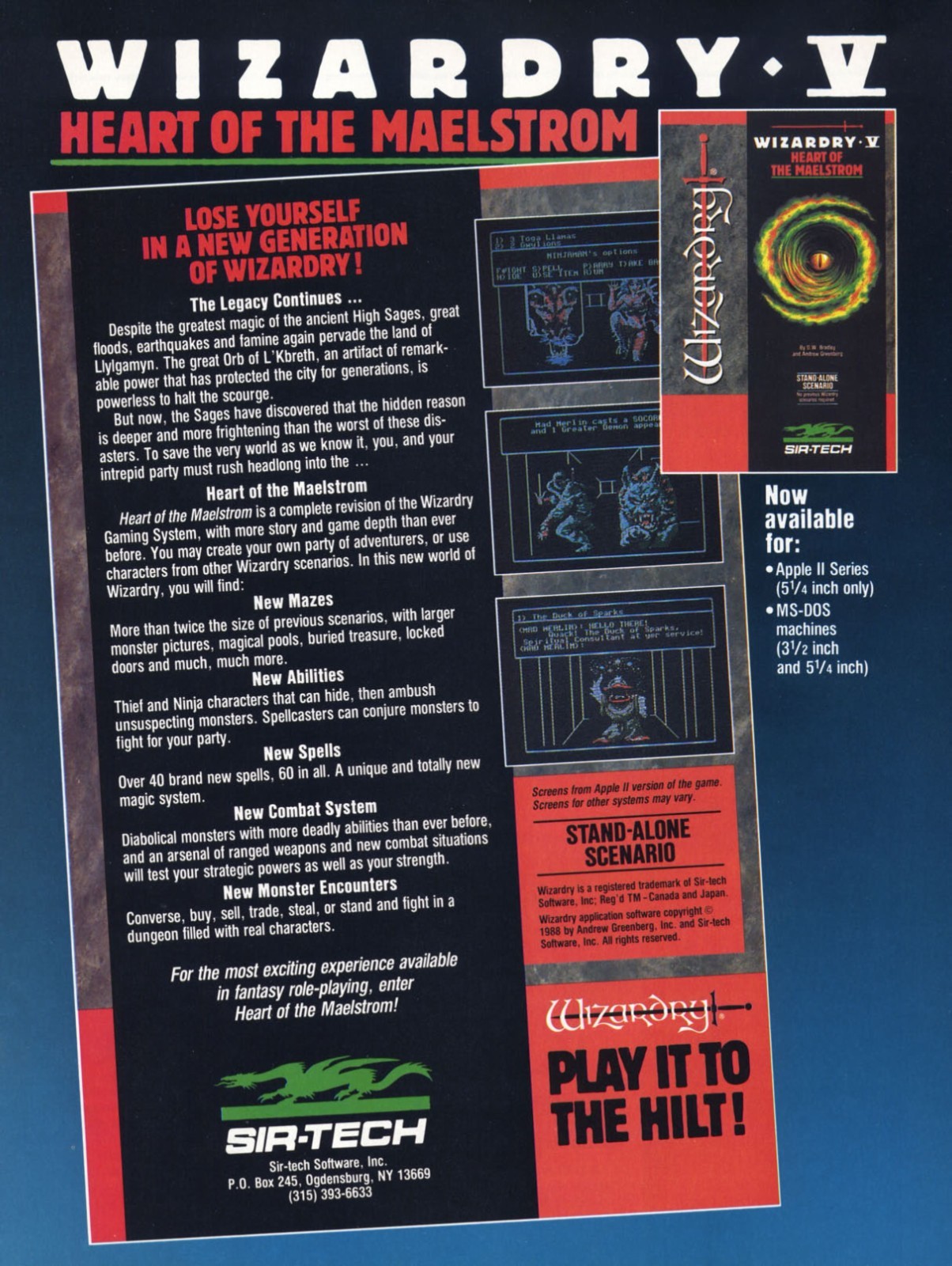 Wizardry V 5 Heart of the Maelstorm PC Game Promo Ad Wall Art Print Poster