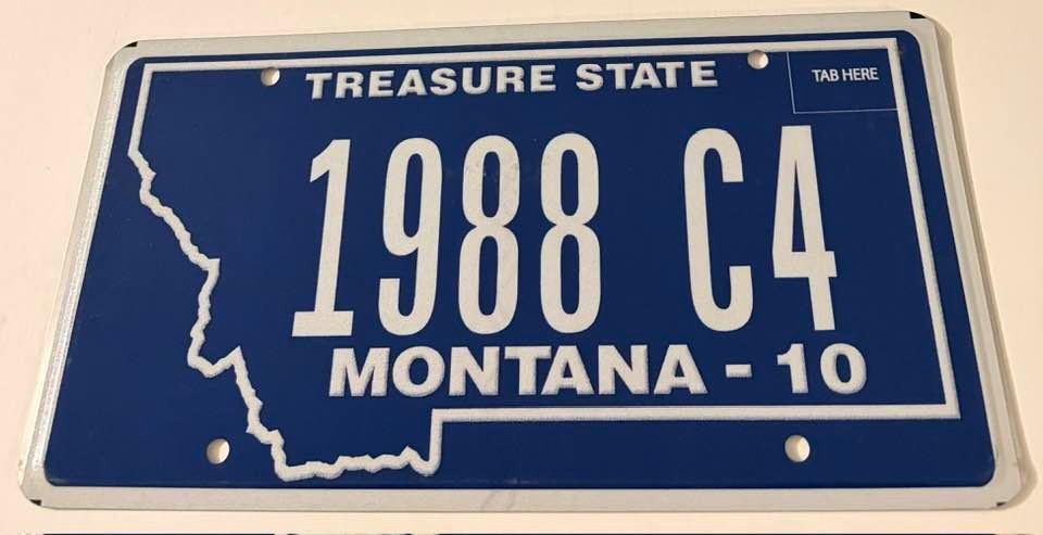 1988 C4 Vanity License Plate Corvette 1984 1985 1986 1987 1988 1989 1990 1991