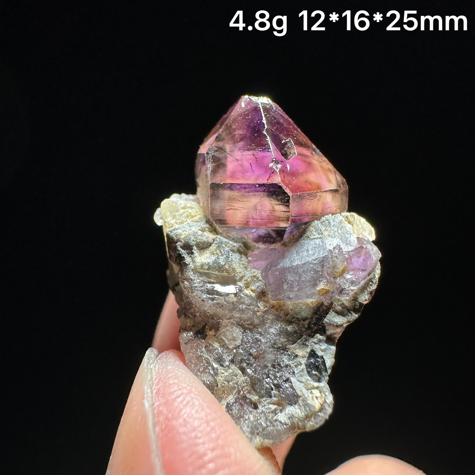 Natural Super Seven Amethyst Quartz Crystal Cluster on Matrix Mineral Specimen