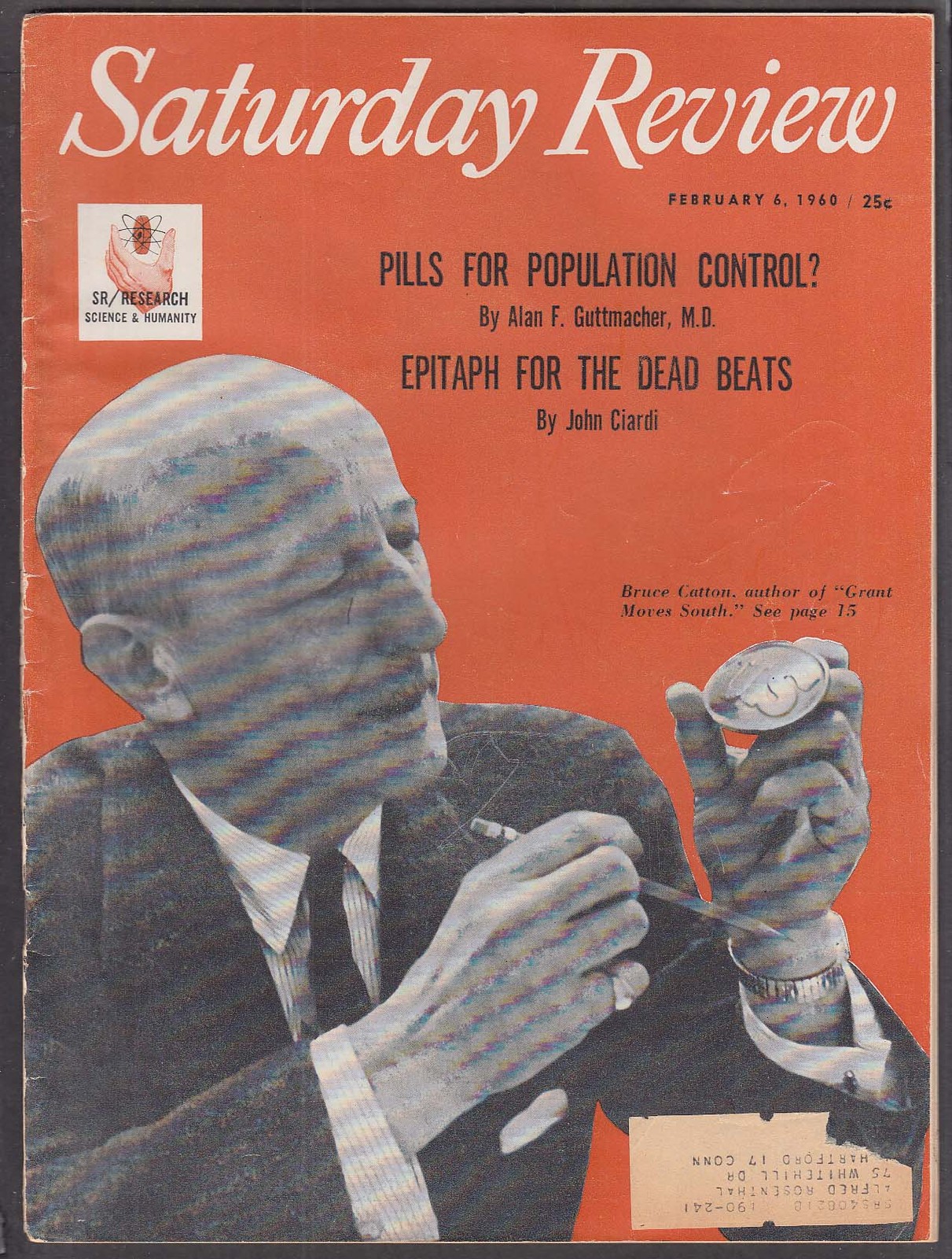 SATURDAY REVIEW John Ciardi, Bruce Catton 2/6 1960