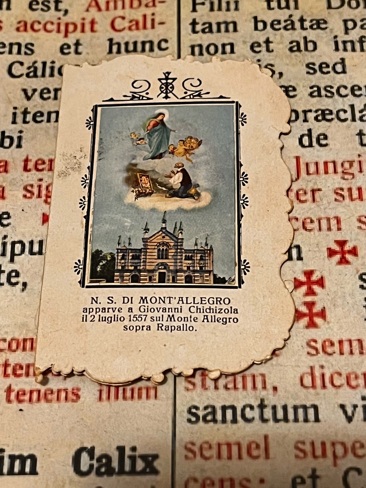 RELICS Miracle Marian apparition : Basilica Sanctuary of Our Lady of Montallegro