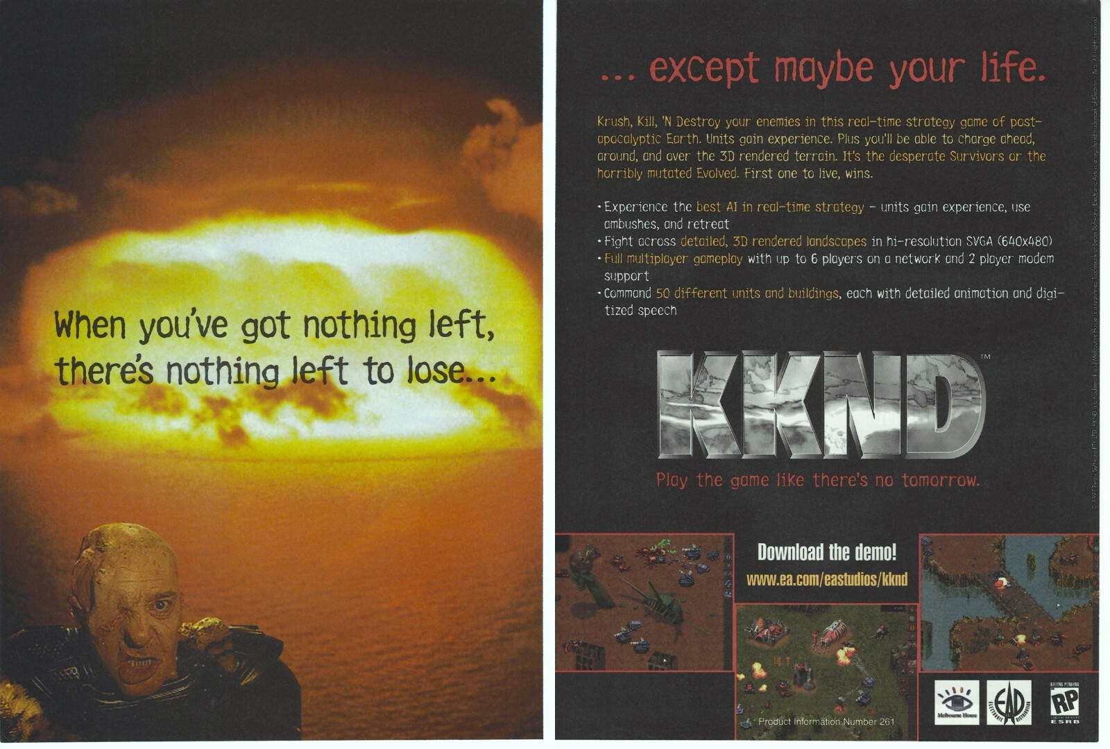KKND (Krush, Kill 'n' Destroy) Print Ad/Poster Art PC Big Box
