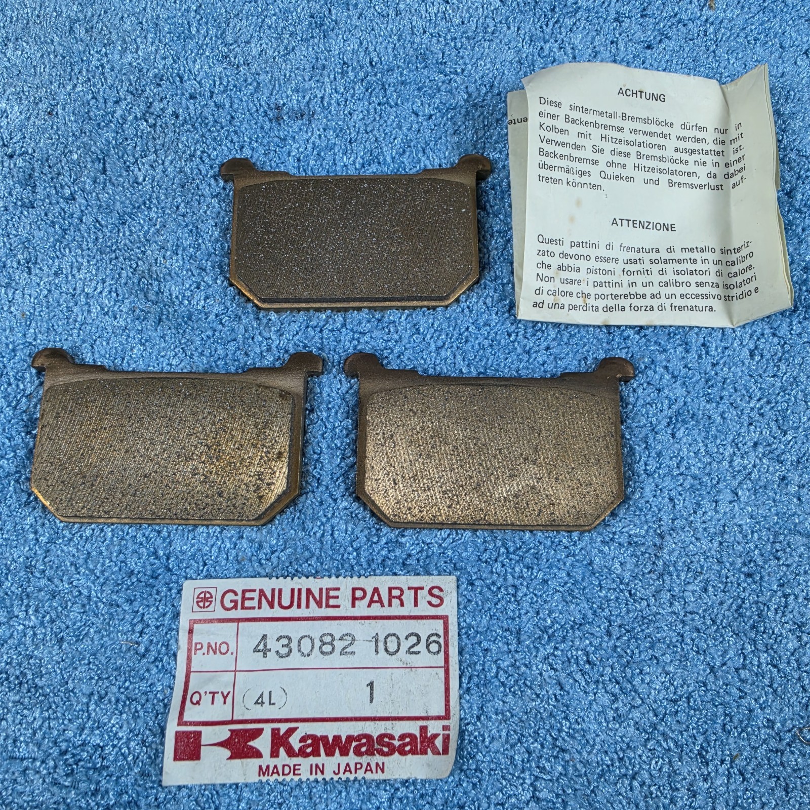 OEM Kawasaki Brake Pads Set 43082-1026 Tokico Made in Japan NOS Genuine Motorcyc