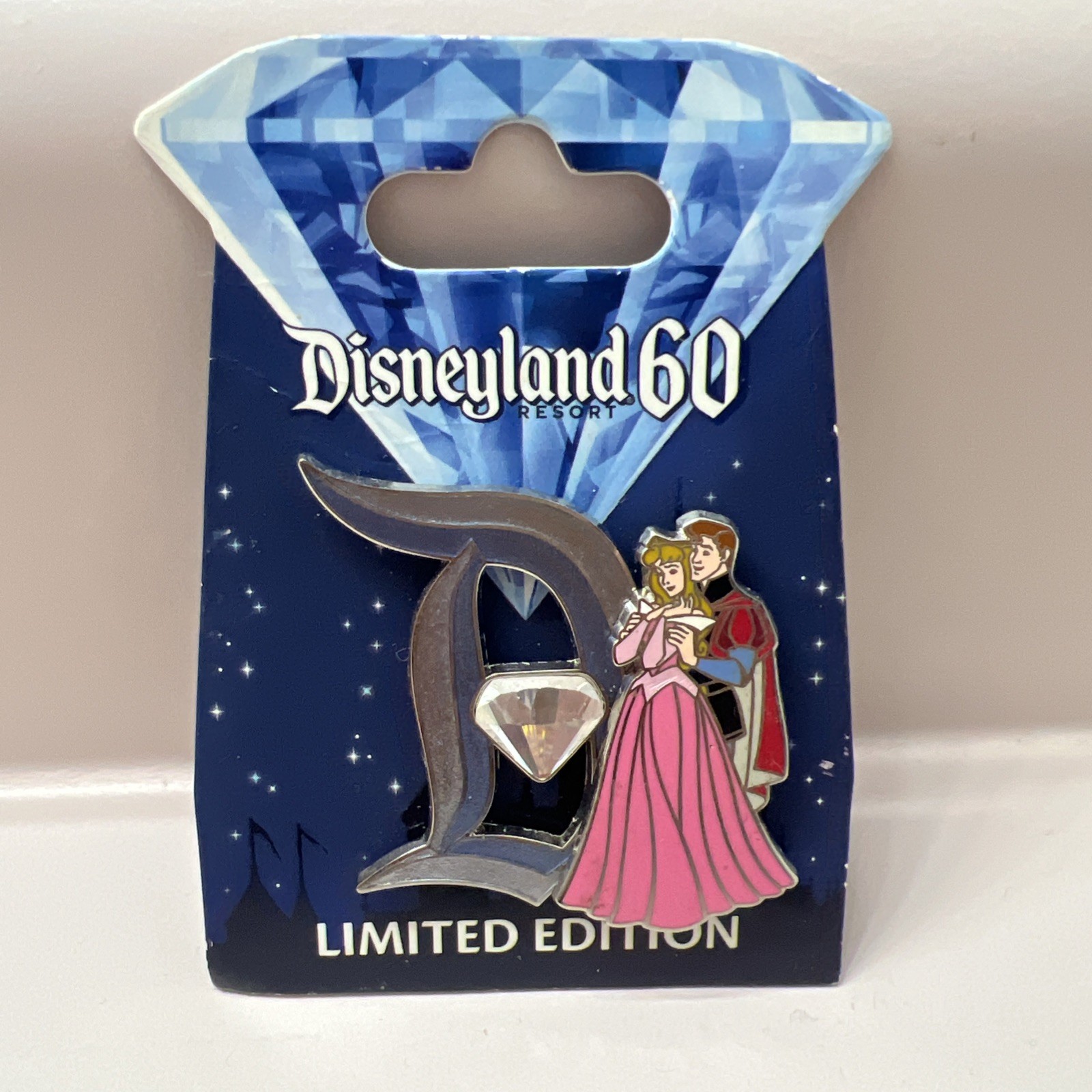 Sleeping Beauty- Disneyland 60th: Diamond 'D' Series Pin LE 3000 Princess Aurora