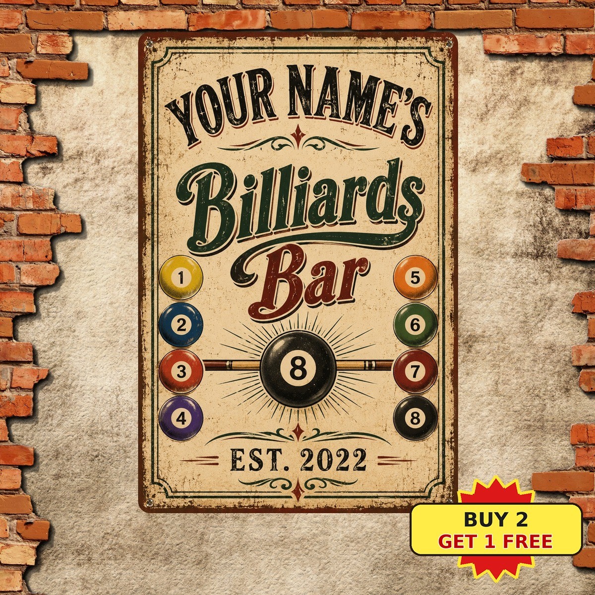 Billiards Game Pool Hall Tournament Championship Poster Vintage Metal Sign 8x12