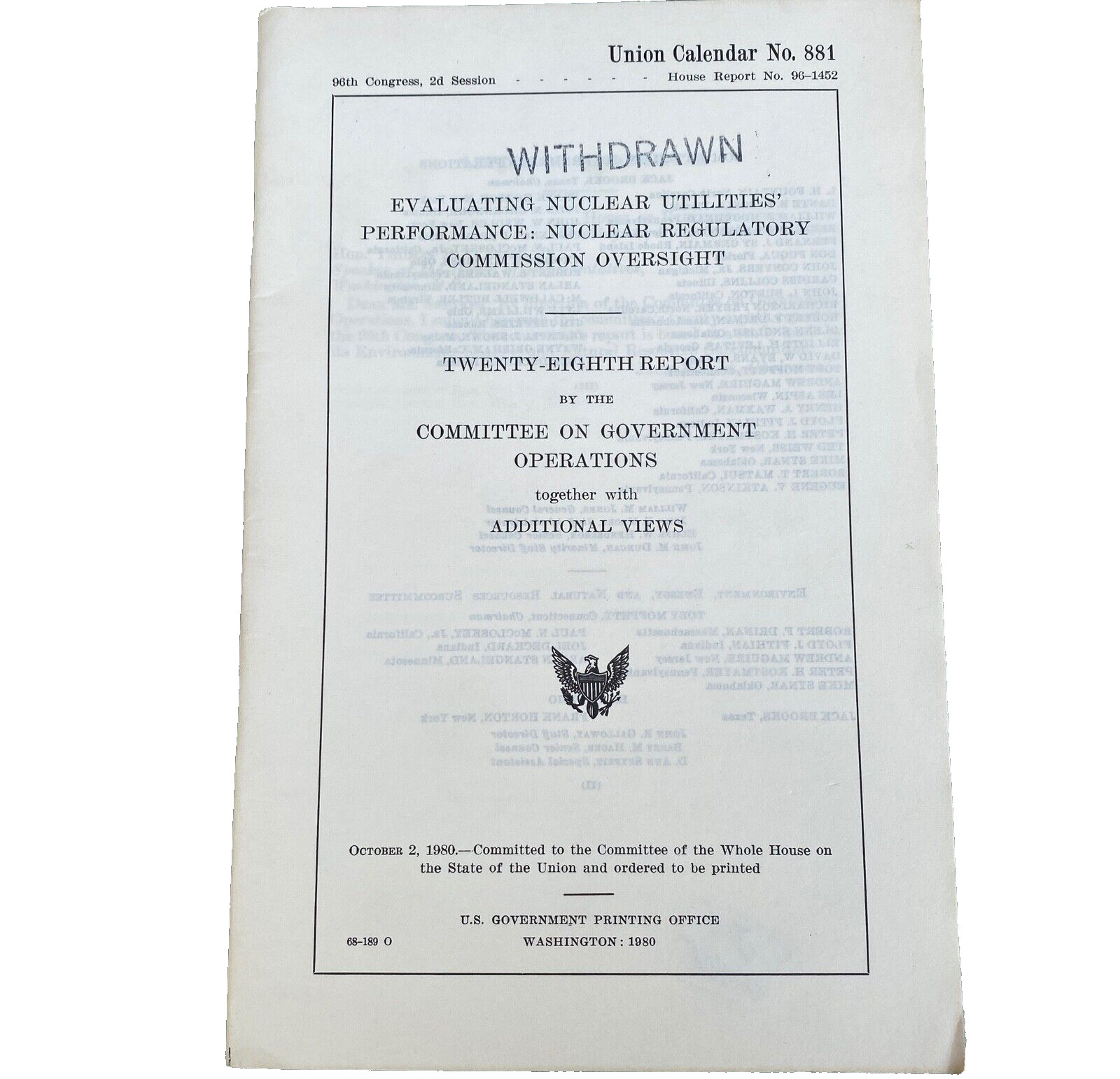 Nuclear Commission Utilities Regulatory Government Operations Committee Report