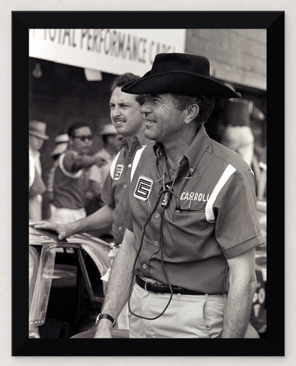FRAMED CARROLL SHELBY IN THE PITS TOTAL PERFORMANCE ERA- READY TO DISPLAY 8.5X11