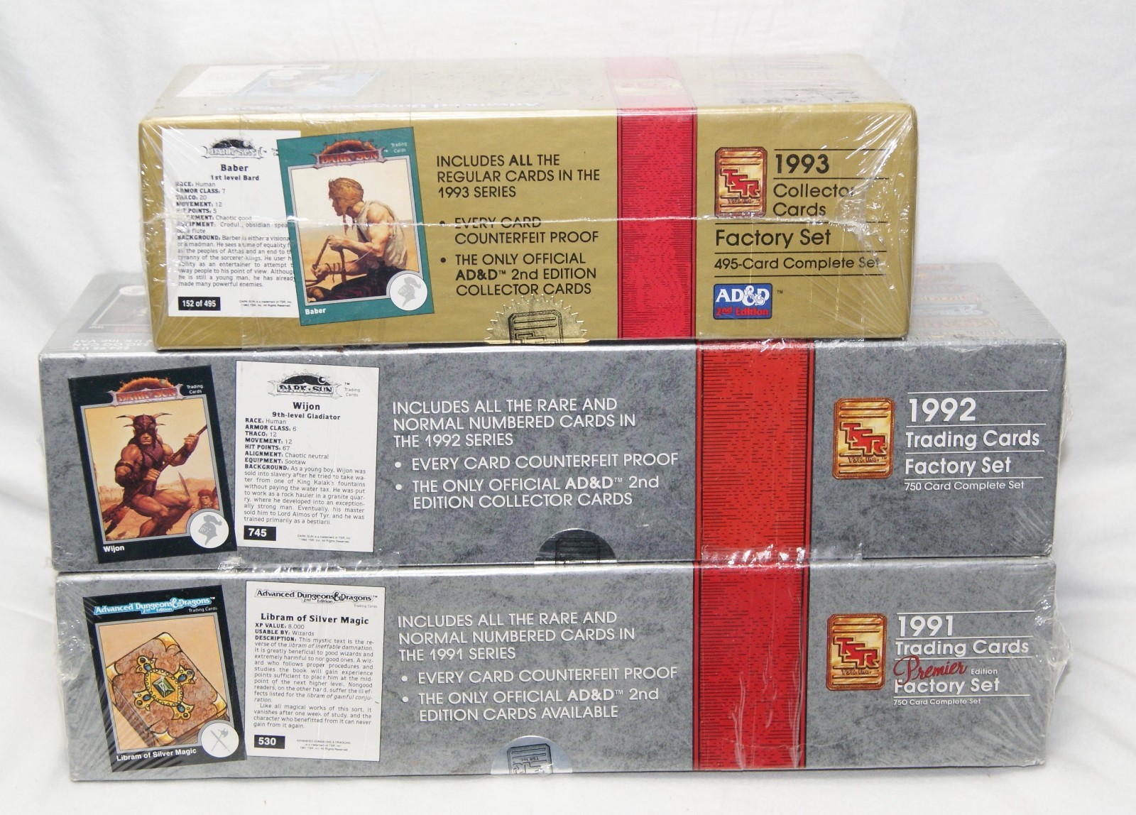 1991 1992 1993 tsr dungeons & dragons trading cards lot complete sealed AD&D