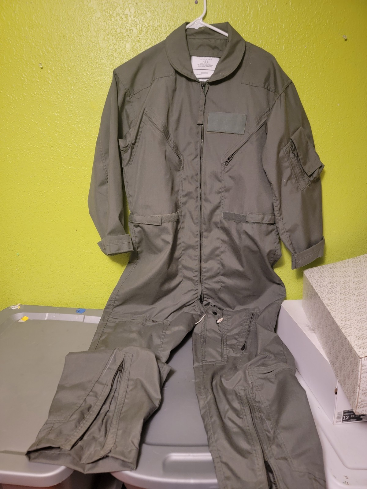 VTG 1980’s Military Flight Suit Summer Coveralls Flyer Fire Resistant Sage Green