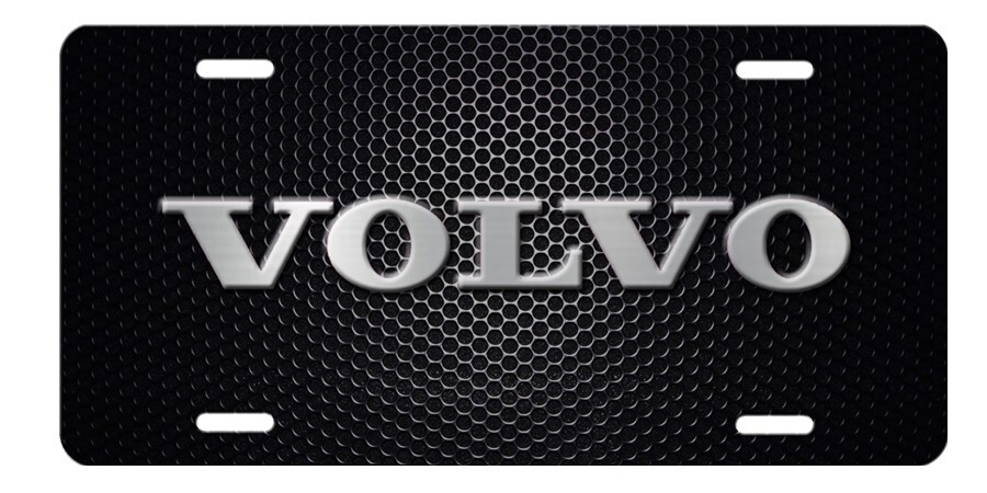 VOLVO Inspired Art on Black simulated carbon fiber Aluminum License Plate B
