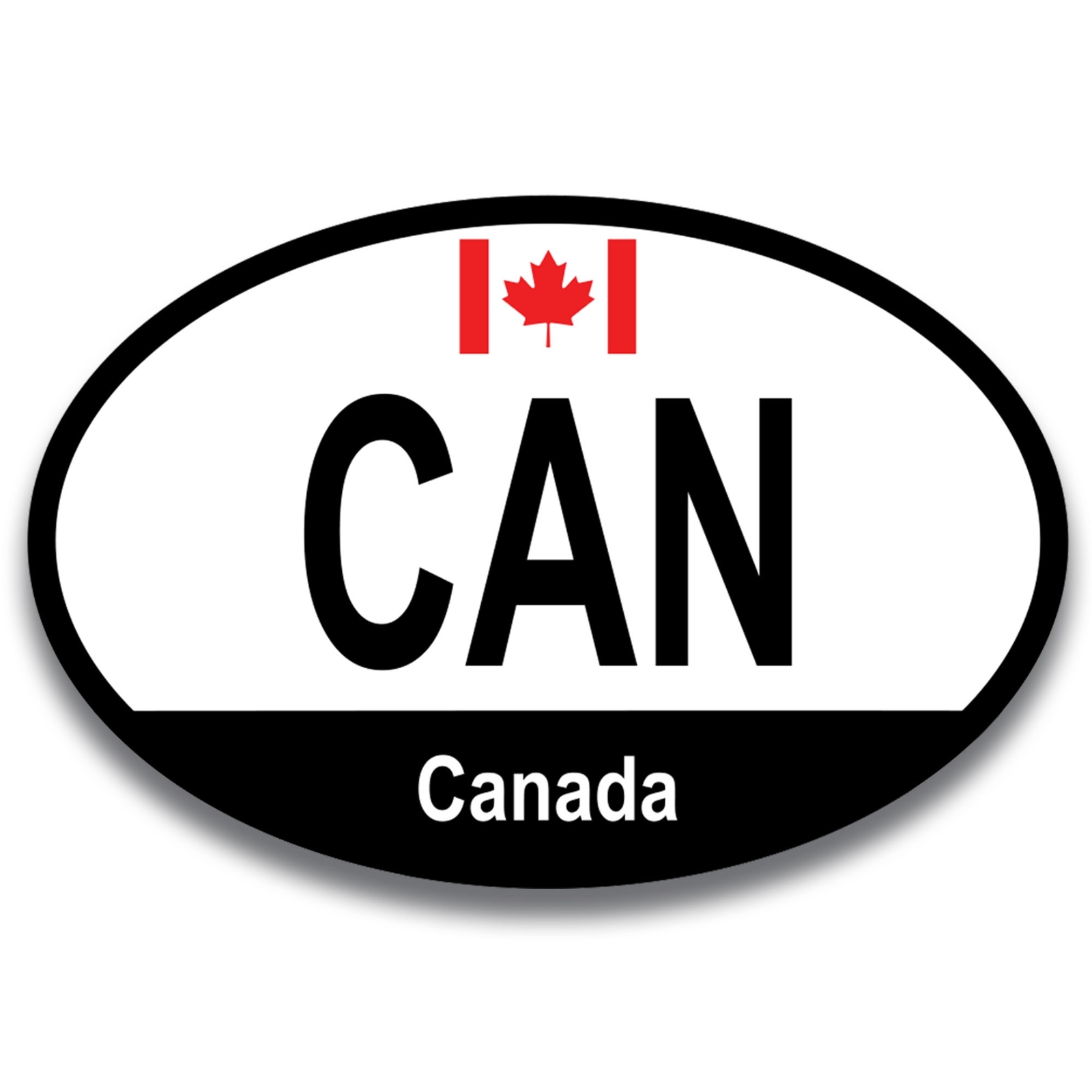 Canada Canadian  Euro Oval Magnet Decal, 4x6 Inches, Automotive Magnet