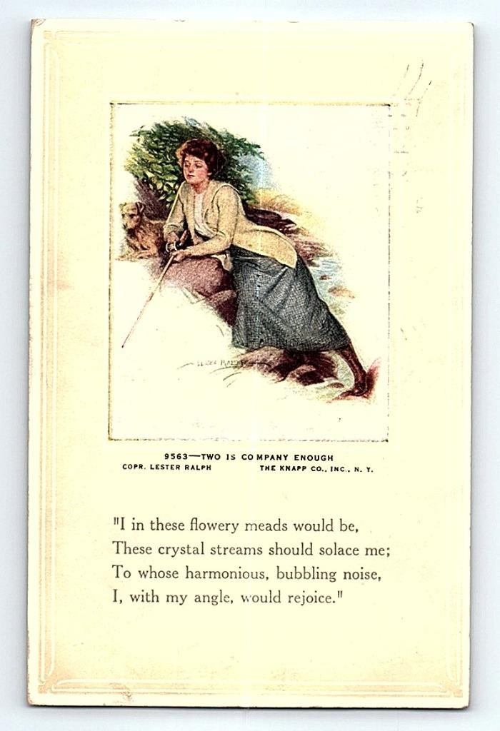 Two Is Company Enough Lester Ralph Postcard Antique