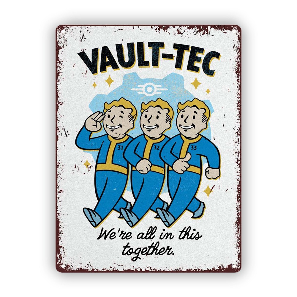 Vault-Tec Retro Tin Metal Signs - \