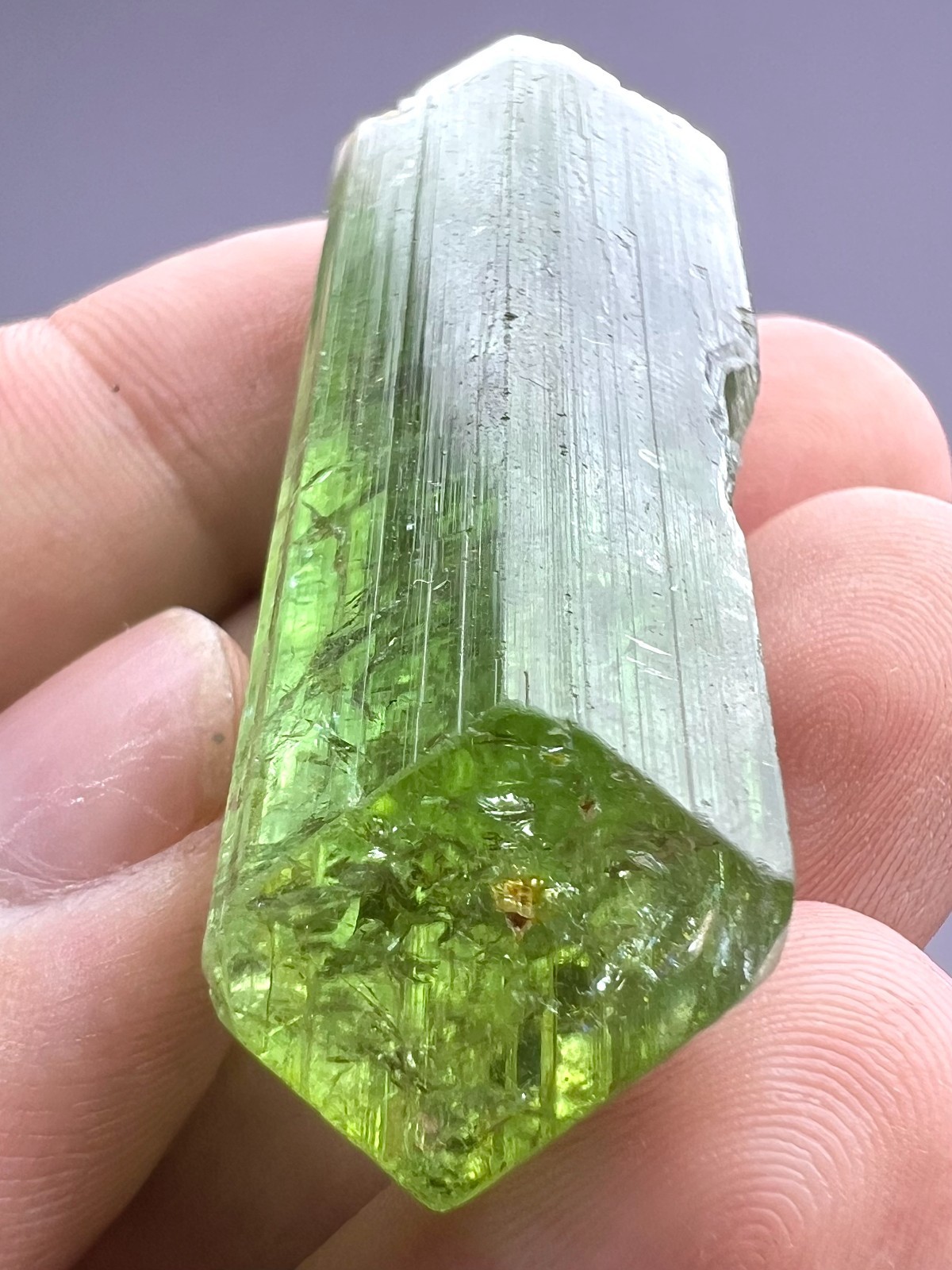95 CT. Full Terminated Green Tourmaline Crystal - Oyo, Nigeria