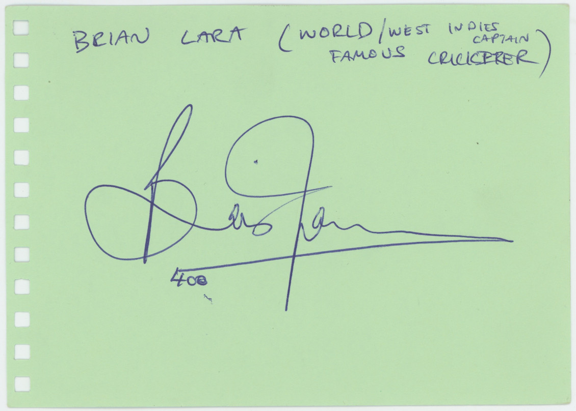 Brian Lara Cricket Legend Autographed Signed Album Page AMCo COA 27494