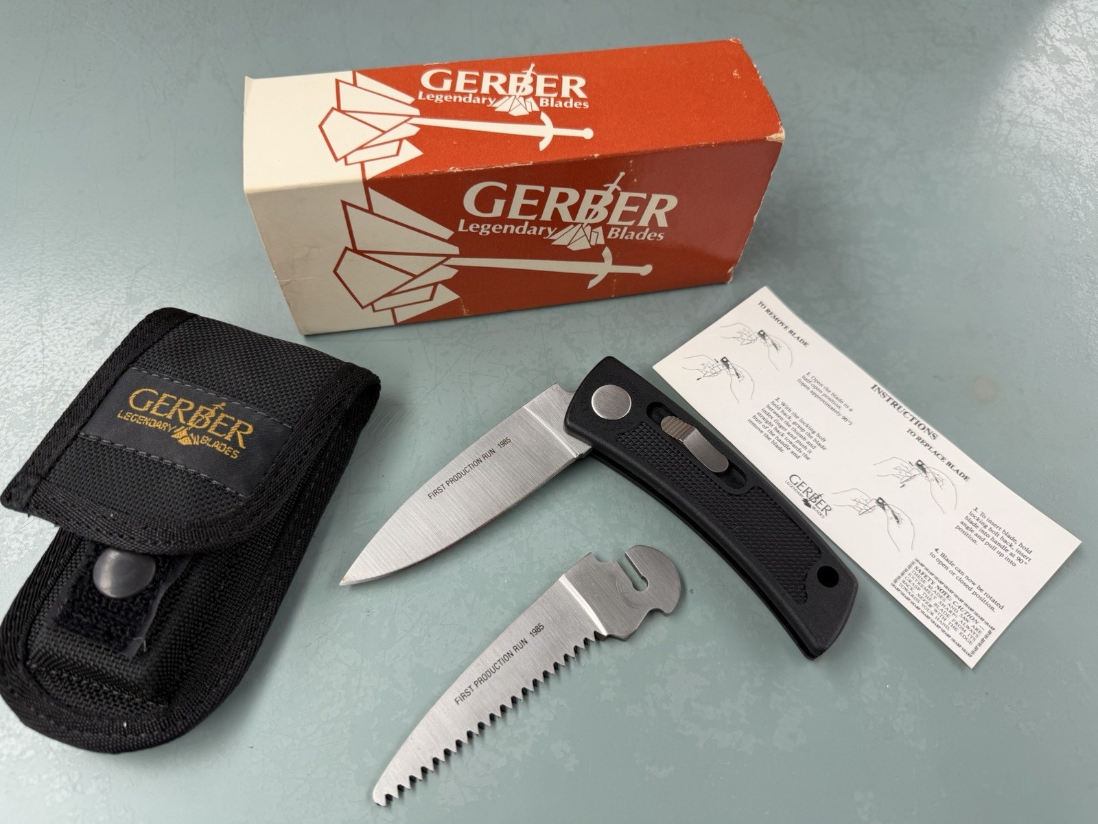 Vintage Gerber USA 7023 Exchange Blade Utility & Saw Folding Knife First Prod