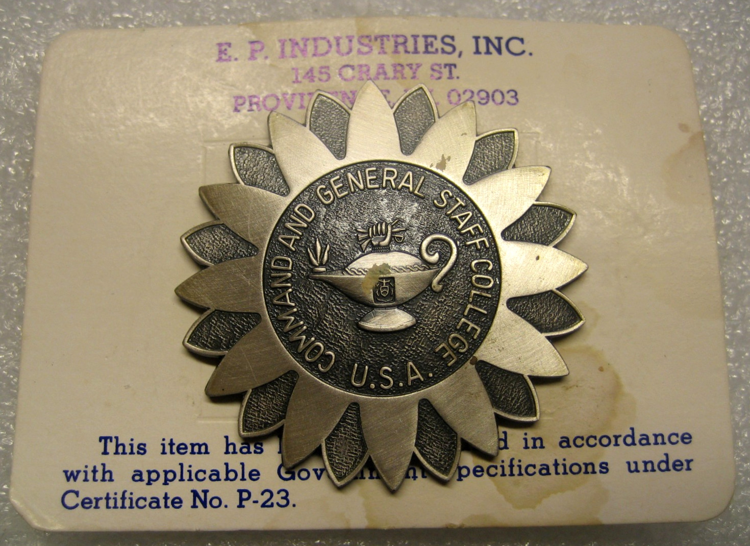 USA Command and General Staff College Badge, Military badge