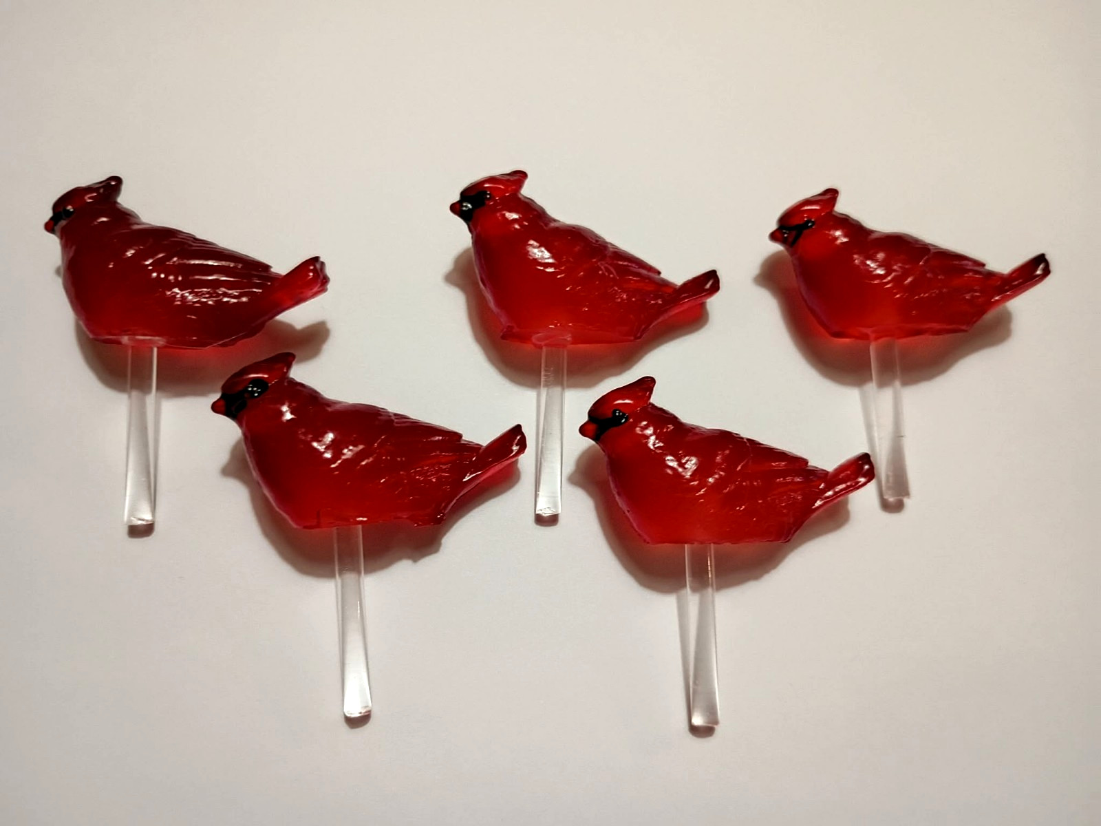 Rare 5 Red Cardinal Lights for Ceramic Christmas Tree Lights, Bulbs, Star NEW