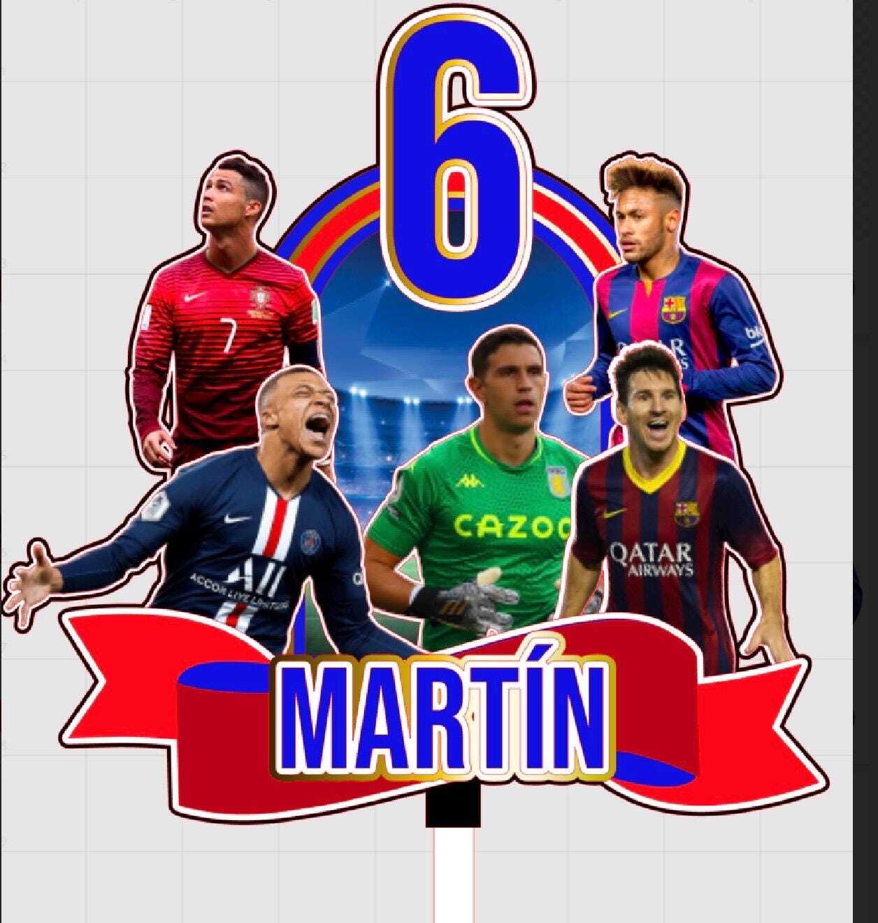 soccer Custom Cake Topper 3D