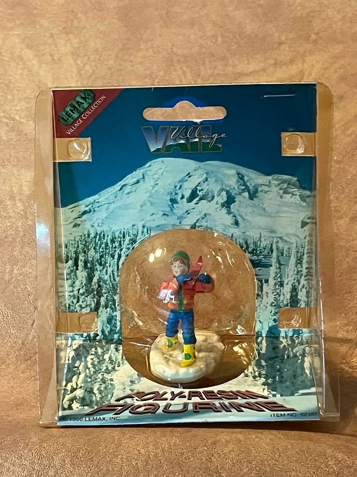 LEMAX VILLAGE VAIL COLLECTION POLY RESIN CHILD SKIER #62161 NEW
