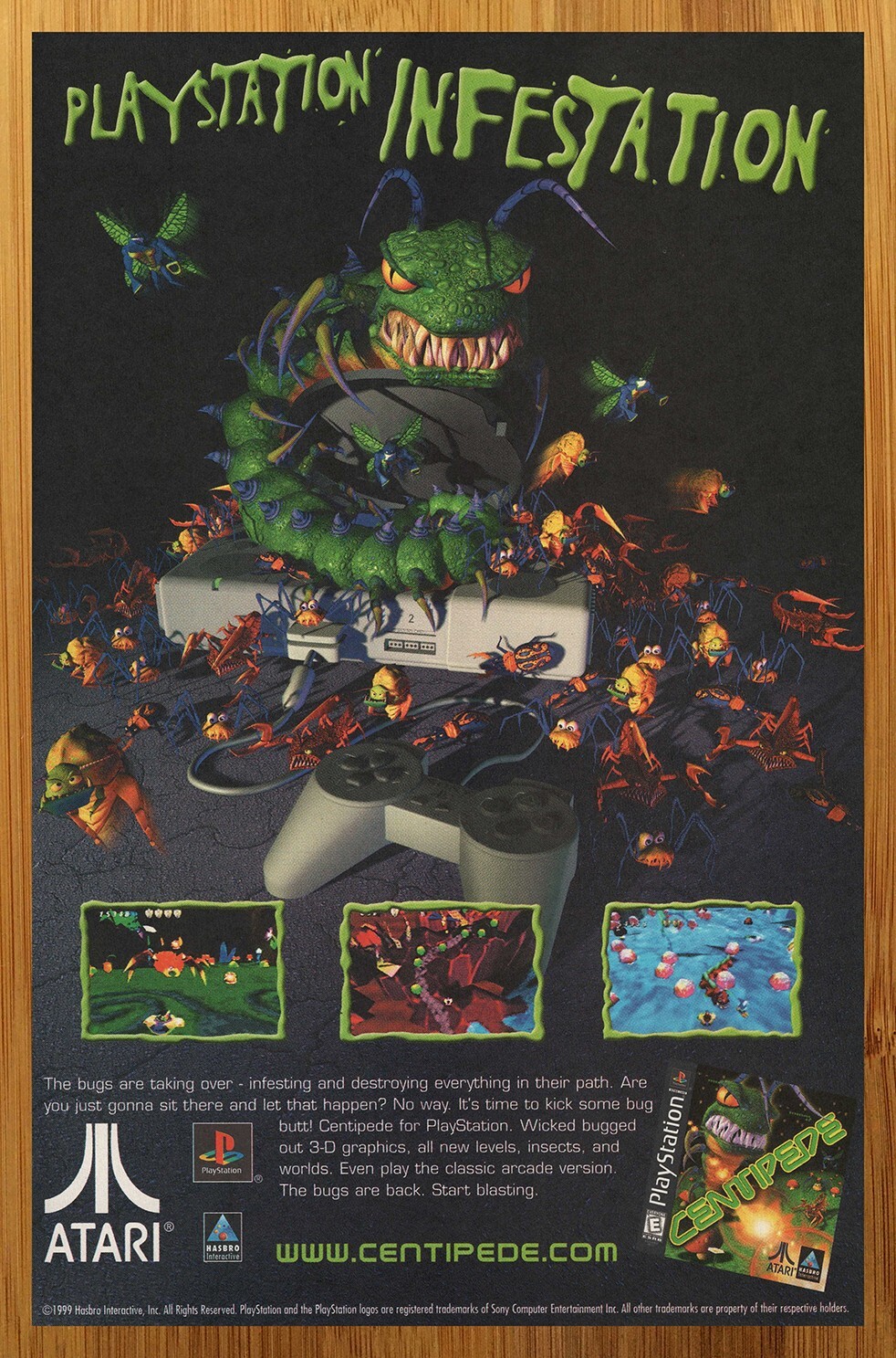 1999 Centipede Playstation 1 PS1 Print Ad/Poster Official Video Game Promo Art
