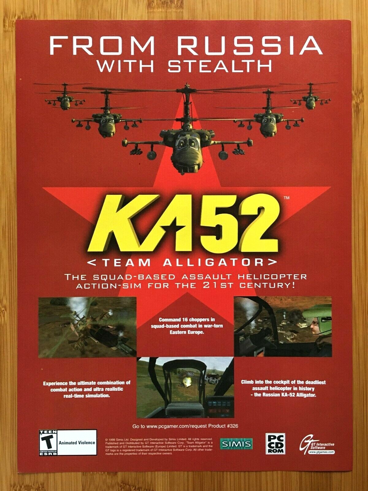 KA-52 Team Alligator PC 2001 Print Ad/Poster Official Helicopter Video Game Art