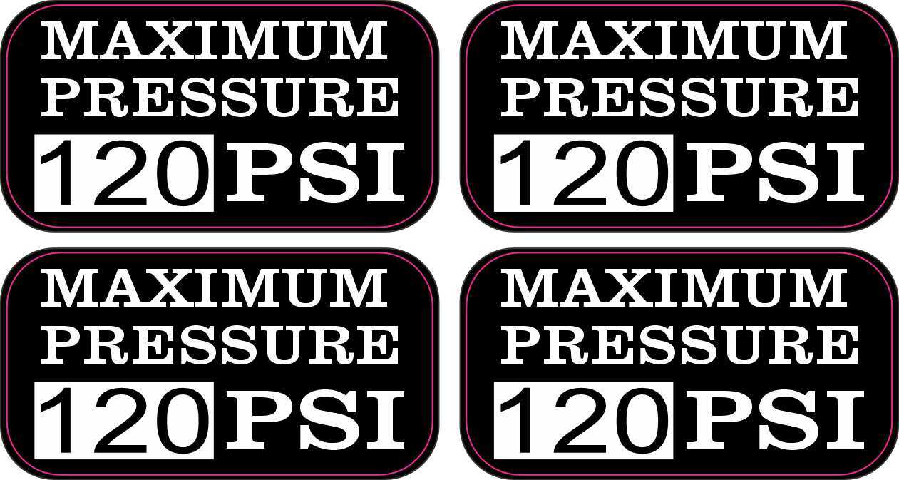 StickerTalk Maximum Pressure 120 PSI Vinyl Stickers, 2 inches x 1 inches