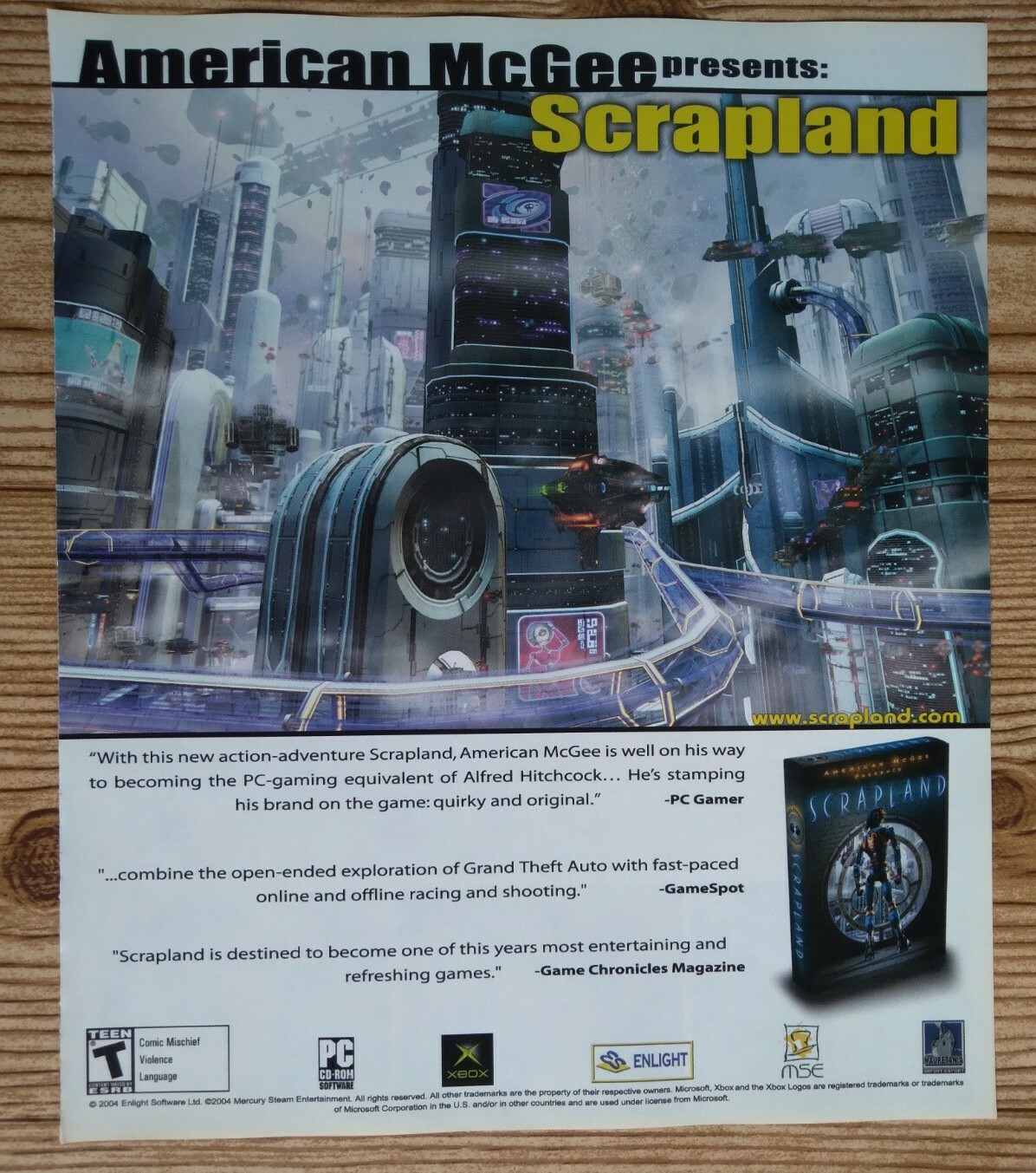 American McGee Scrapland Xbox PC 2005 Video Game Poster Ad Art Print Promo Rare