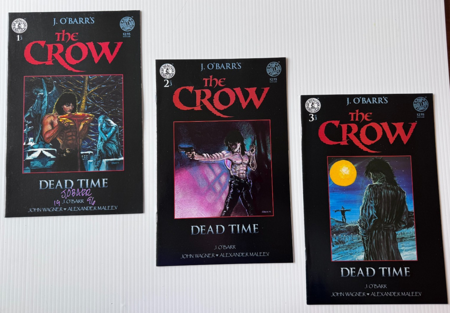 The Crow, Dead Time, Set Vol 1 2 3, One Signed by J. O\'Barr 1996, All Mint