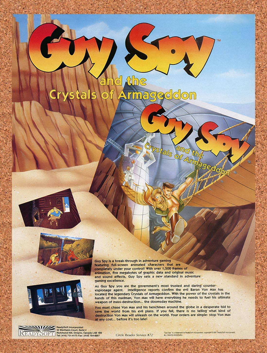 1992 Guy Spy And The Crystals Of Armageddon PC Original Advertisement / Promo v1
