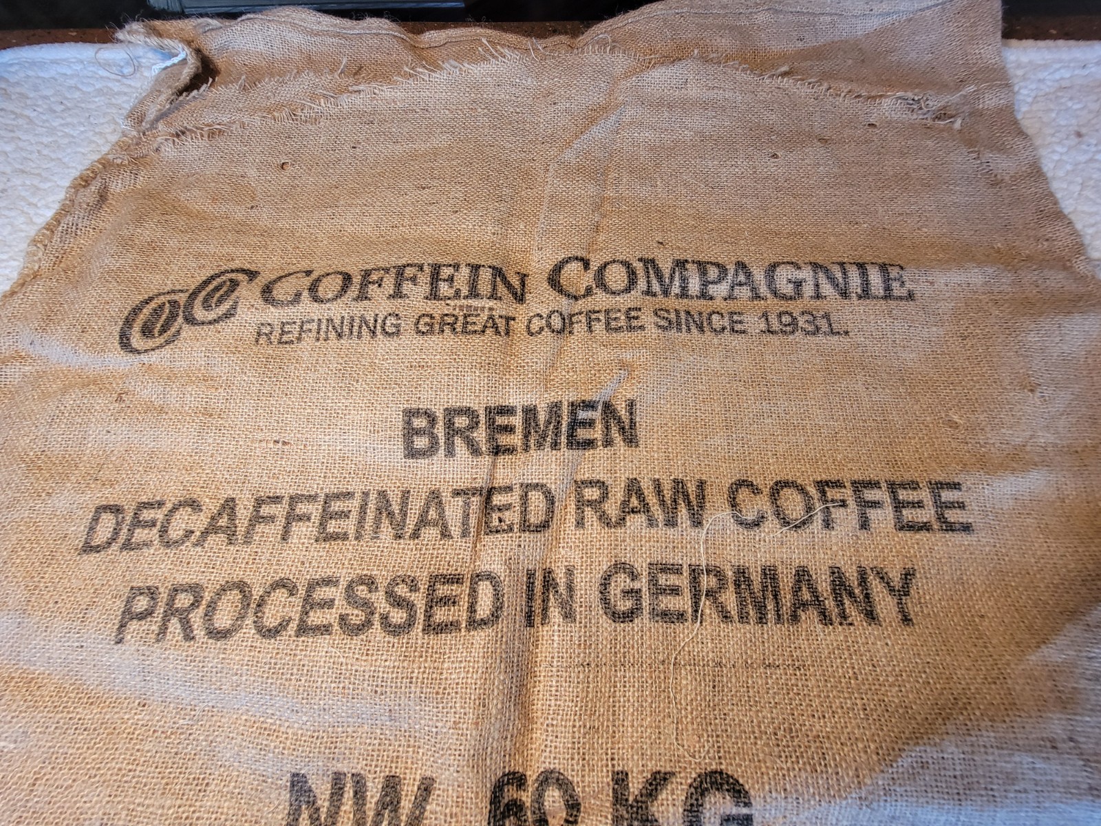 vintage burlap Coffee sack Large Clean 