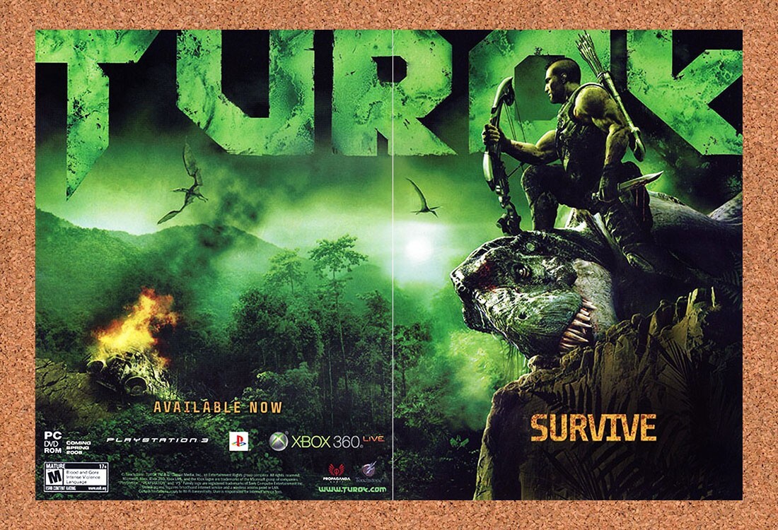 Turok Dinosaur Hunter PS3 Original 2009 Vintage Ad - Video Game Promo