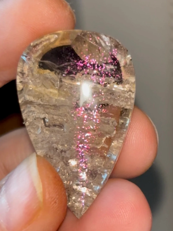 Rare Fiery Pink Covellite in Quartz – Gem-Quality Brazilian Specimen