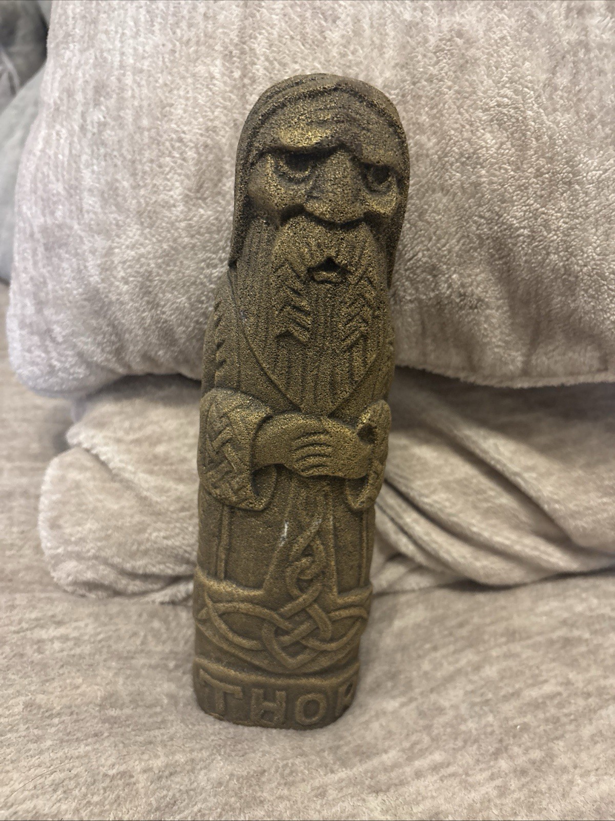 Thor statue - Viking Statue - Large -norse god- asatru- carved volcanic stone  -