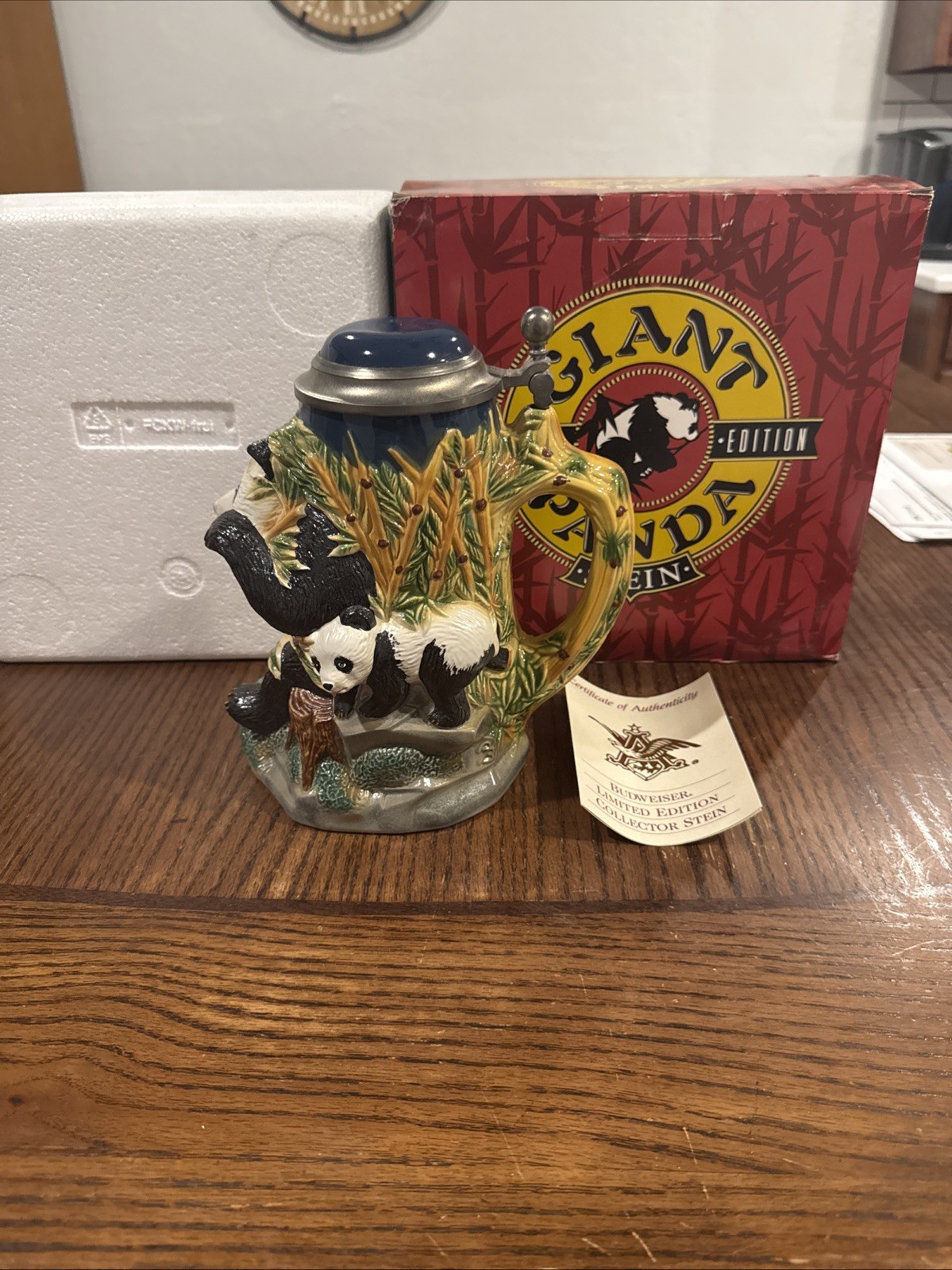 Anheuser Busch Limited Edition Giant Panda Stein #9 Of 5000 Rare Org. Pack