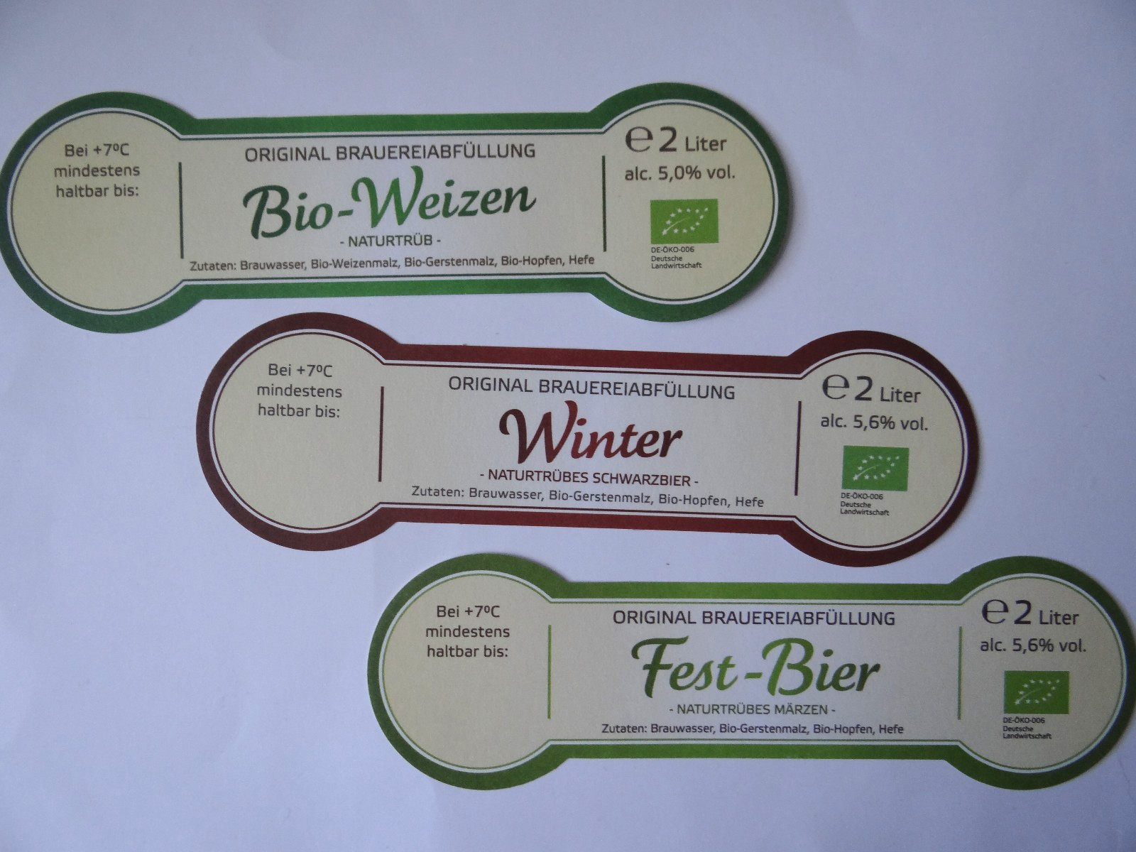 3 Beer Labels 2.0 L - Brauhaus Ernst August, Hanover, Lower Saxony Germany