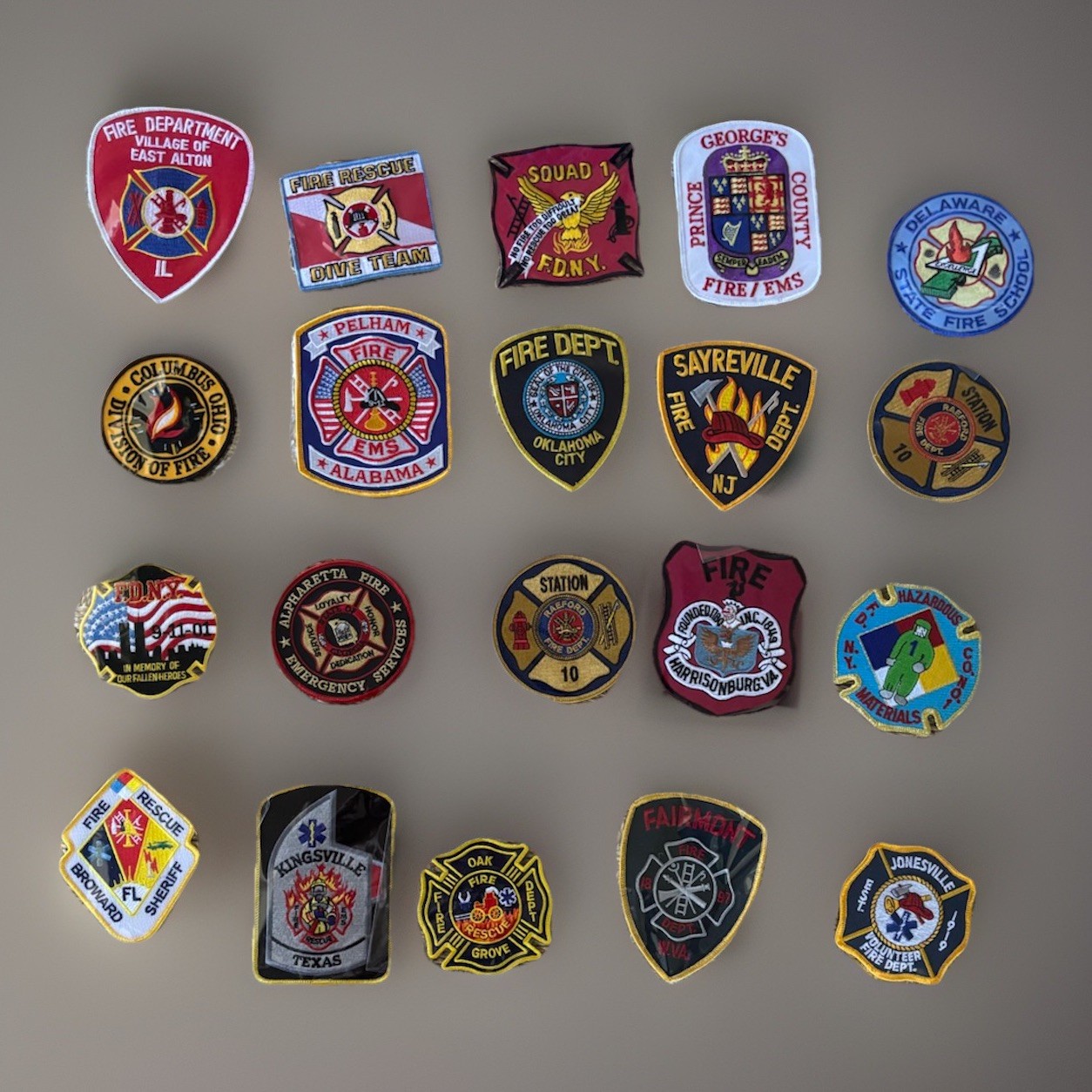 LOT OF 20  FIRE DEPT & Haz Mat Patch Lot USA Midwest Texas Etc E