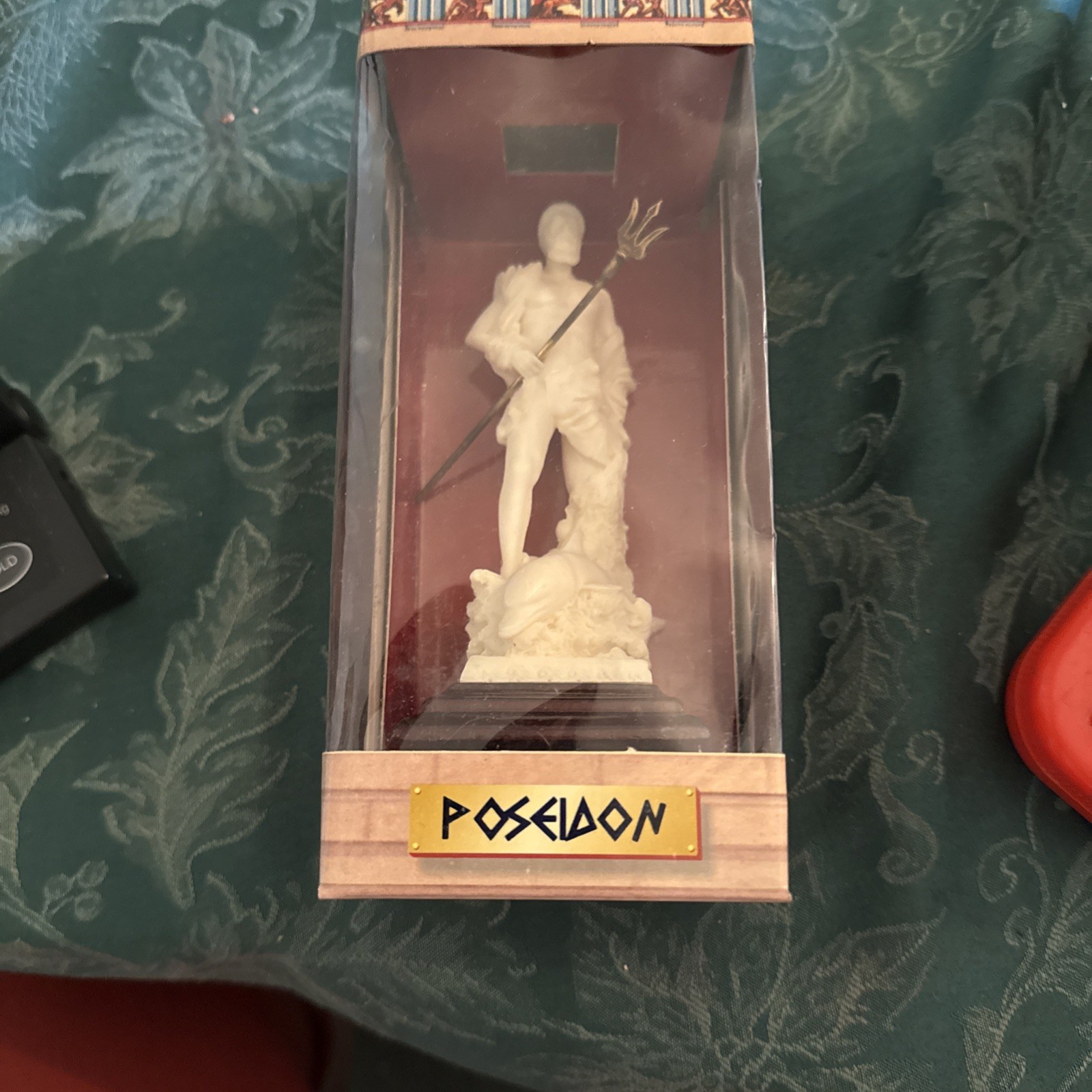 Poseidon Greek Mythology Resin Figurine Statue, White, 7in Small, Boxed