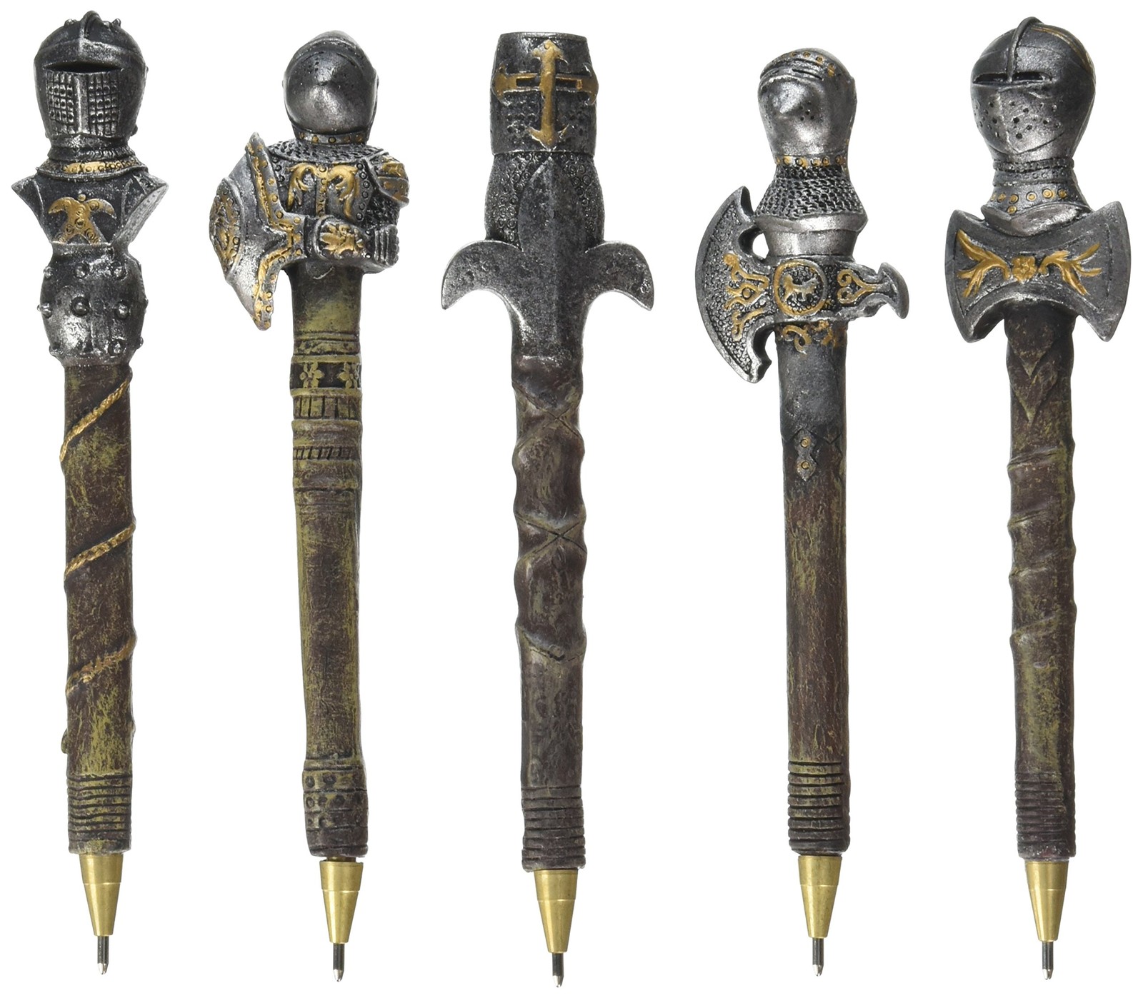 Design Toscano CL993664 Knights Realm Battle Armor Pen C..., Set Of 5,Full Color