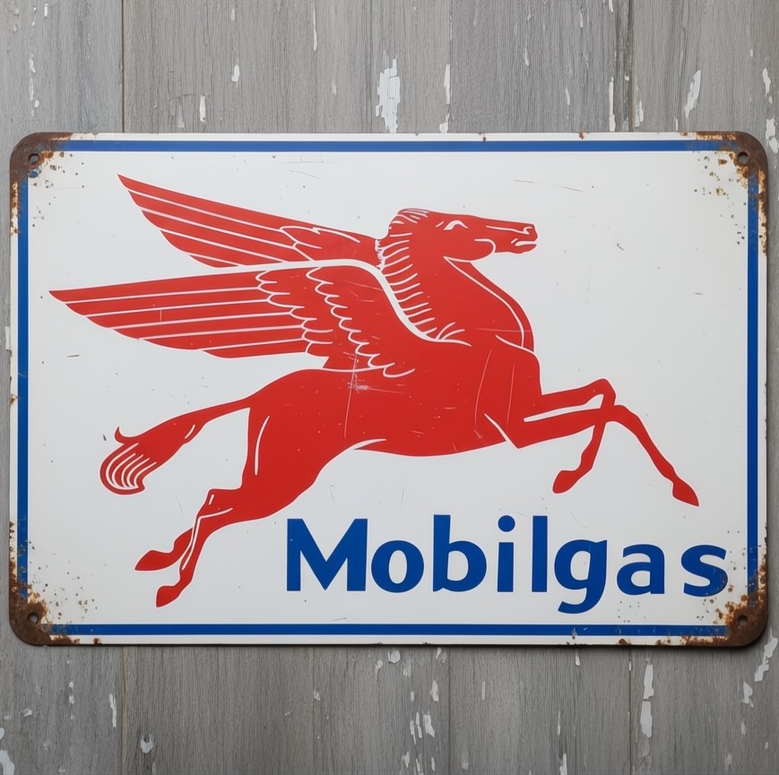 Mobilgas Mobil 8 x 12 Vintage Novelty Metal Sign Made In USA NEW