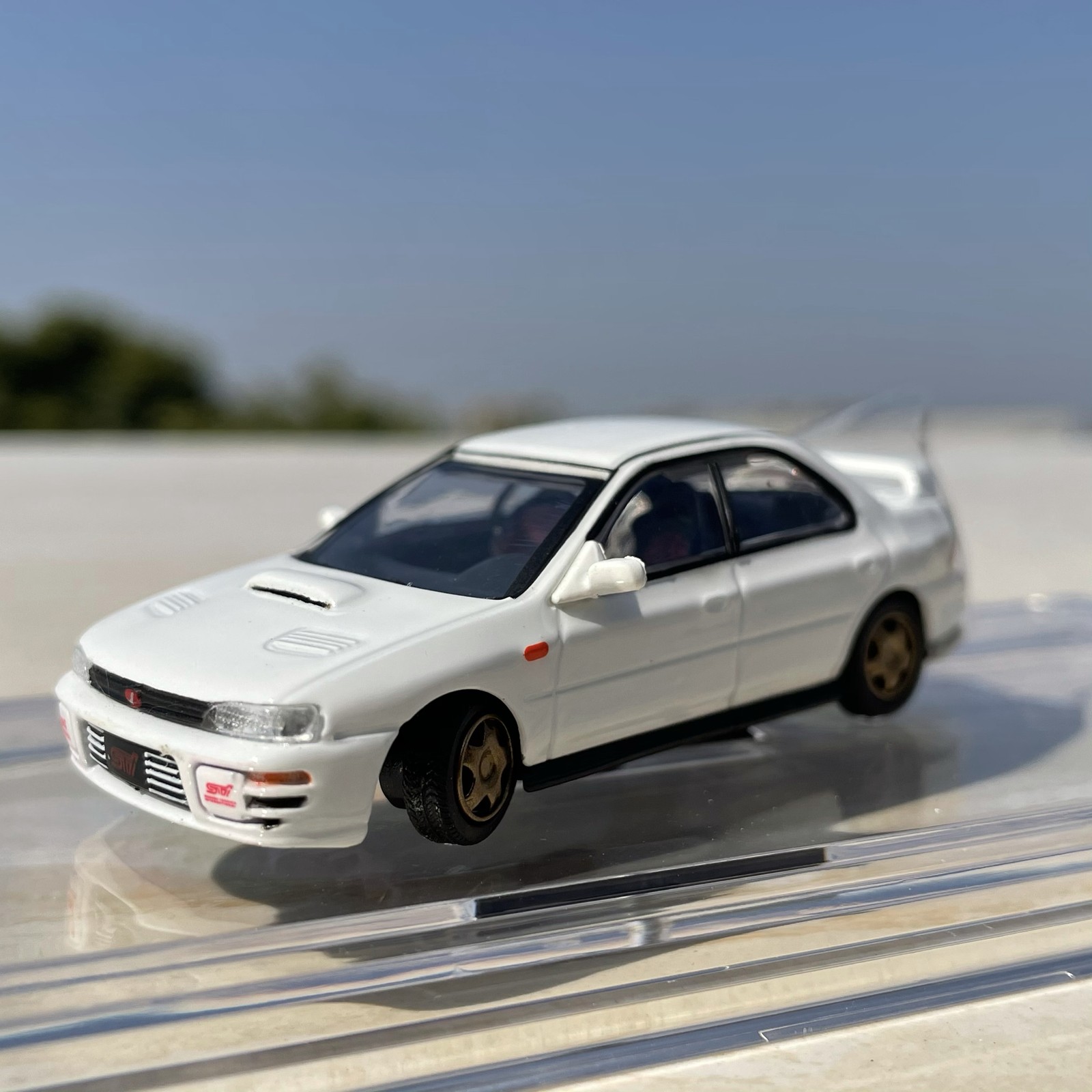 1:64 Subaru Impreza WRX STI GC8 White Die-Cast Model Car JDM Rally Tuned