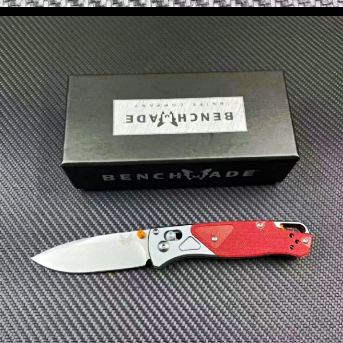 BENCHMADE 757 VICAR | DROP-POINT PLAIN EDGE | LINER LOCK MANUAL RED