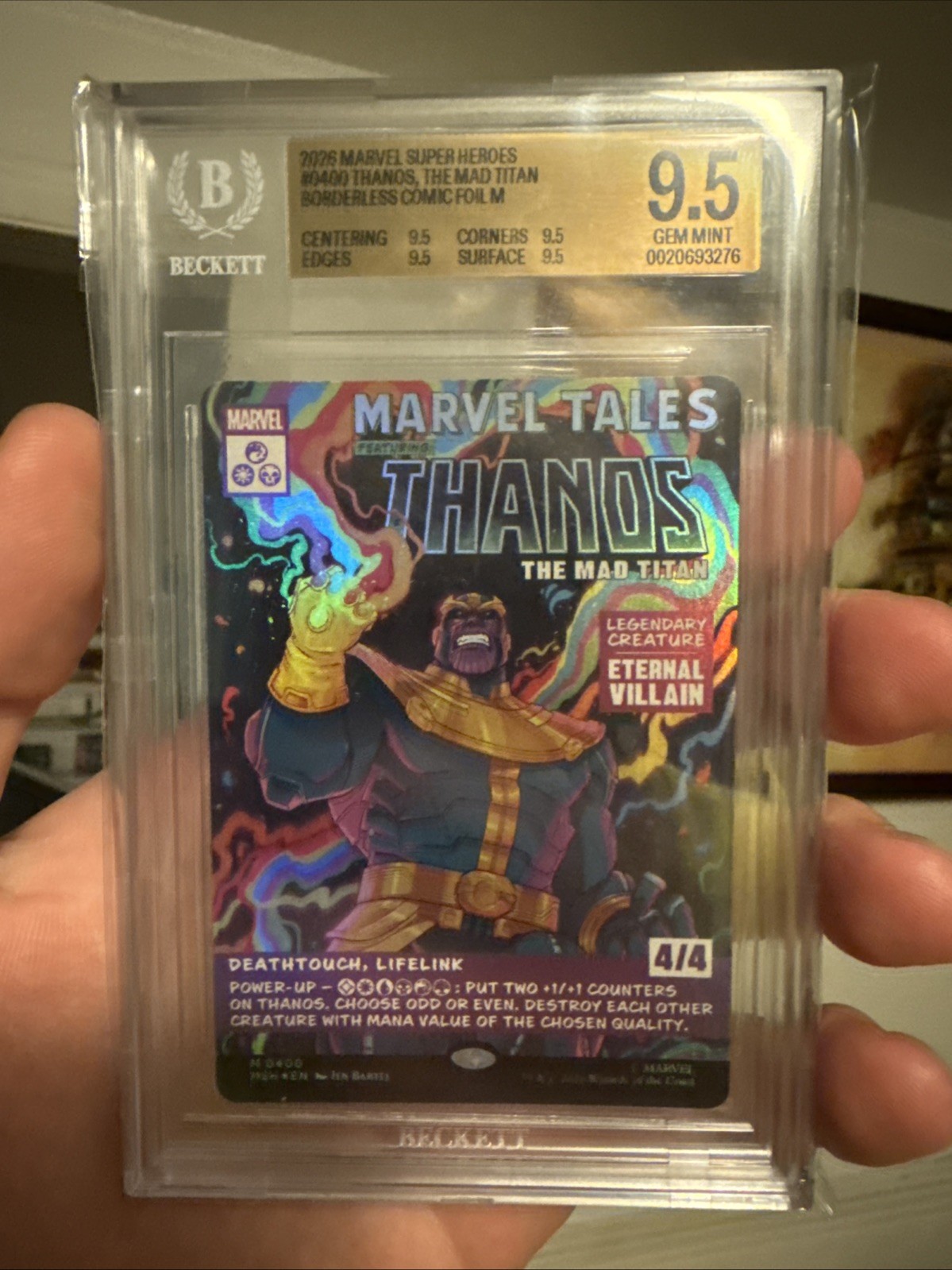 2026 MTG Marvel Thanos, the Mad Titan BORDERLESS BGS 9.5