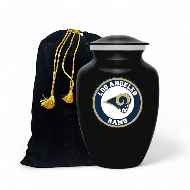 Los Angeles Rams Football Theme Style For Adult Black Urn memorial urn