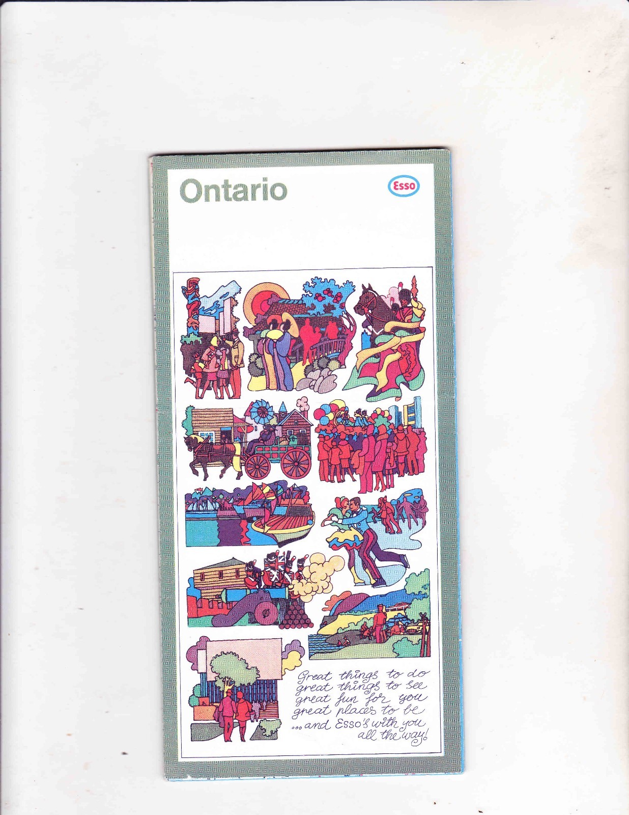 VINTAGE MAP ---- 1967 ESSO----ONTARIO CANADA MAP