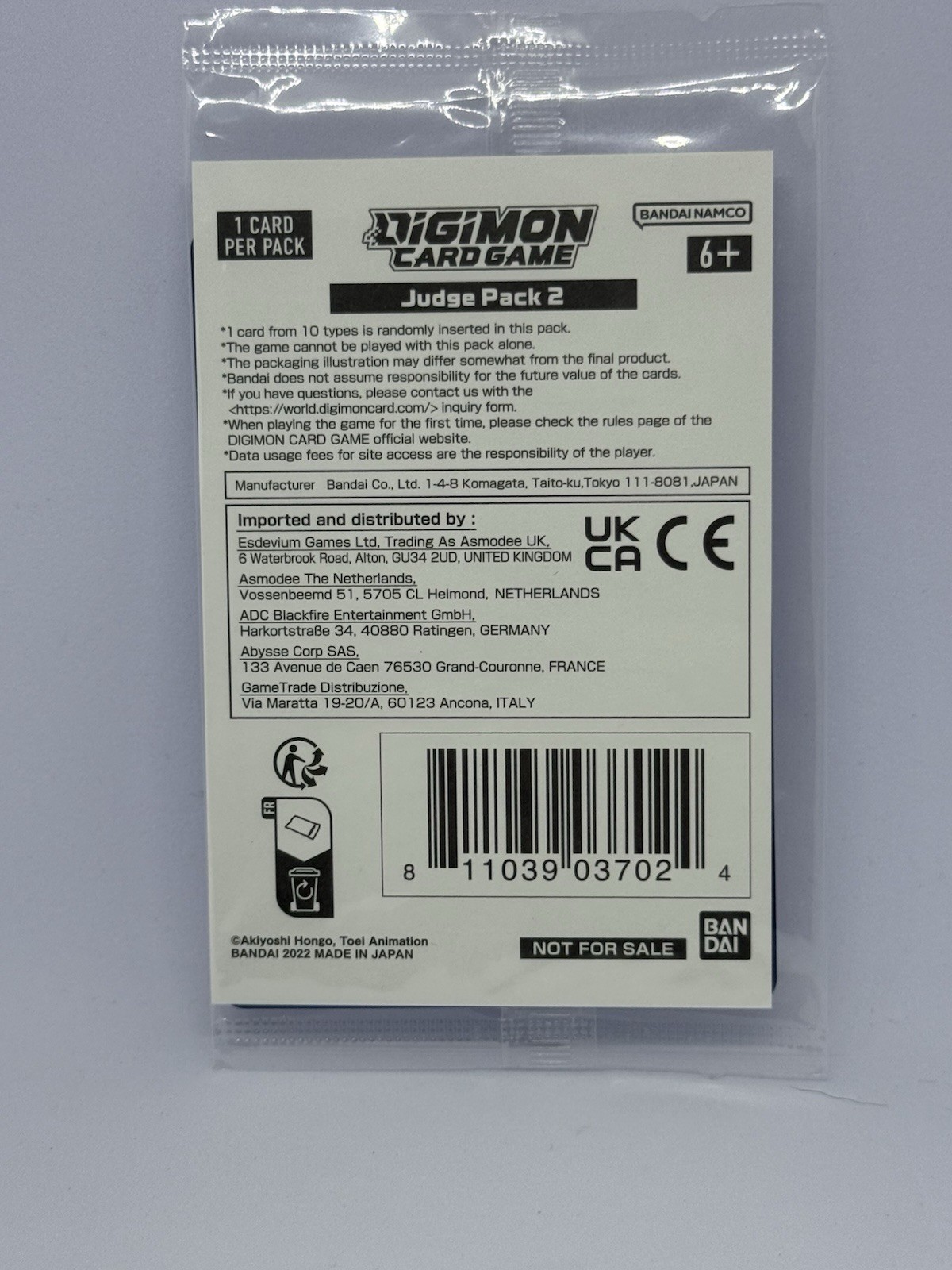 1x Digimon Judge Pack 2 Sealed English
