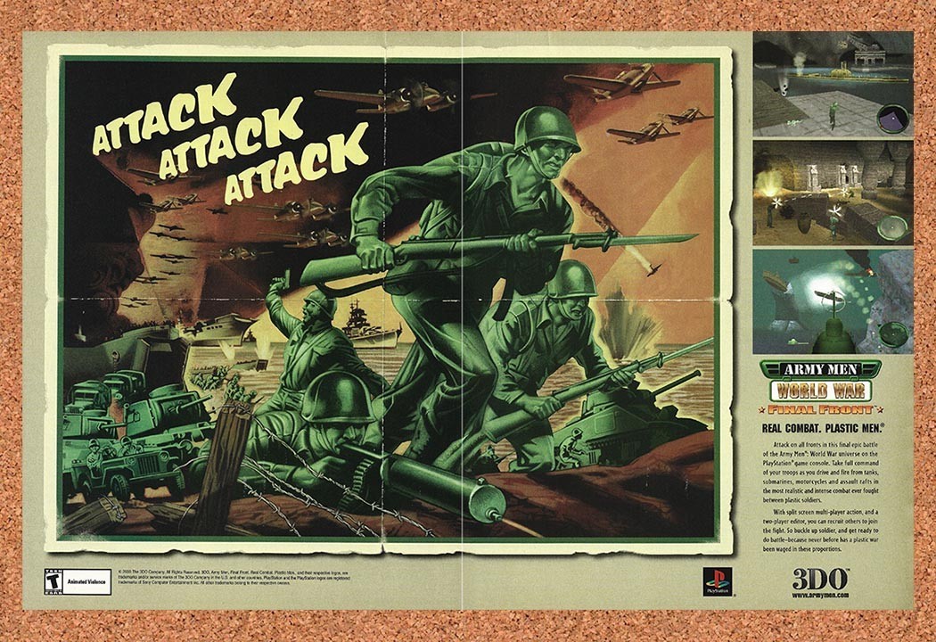 2001 Army Men World War Final Front PS1 Original Advertisement / Retro Promo v1