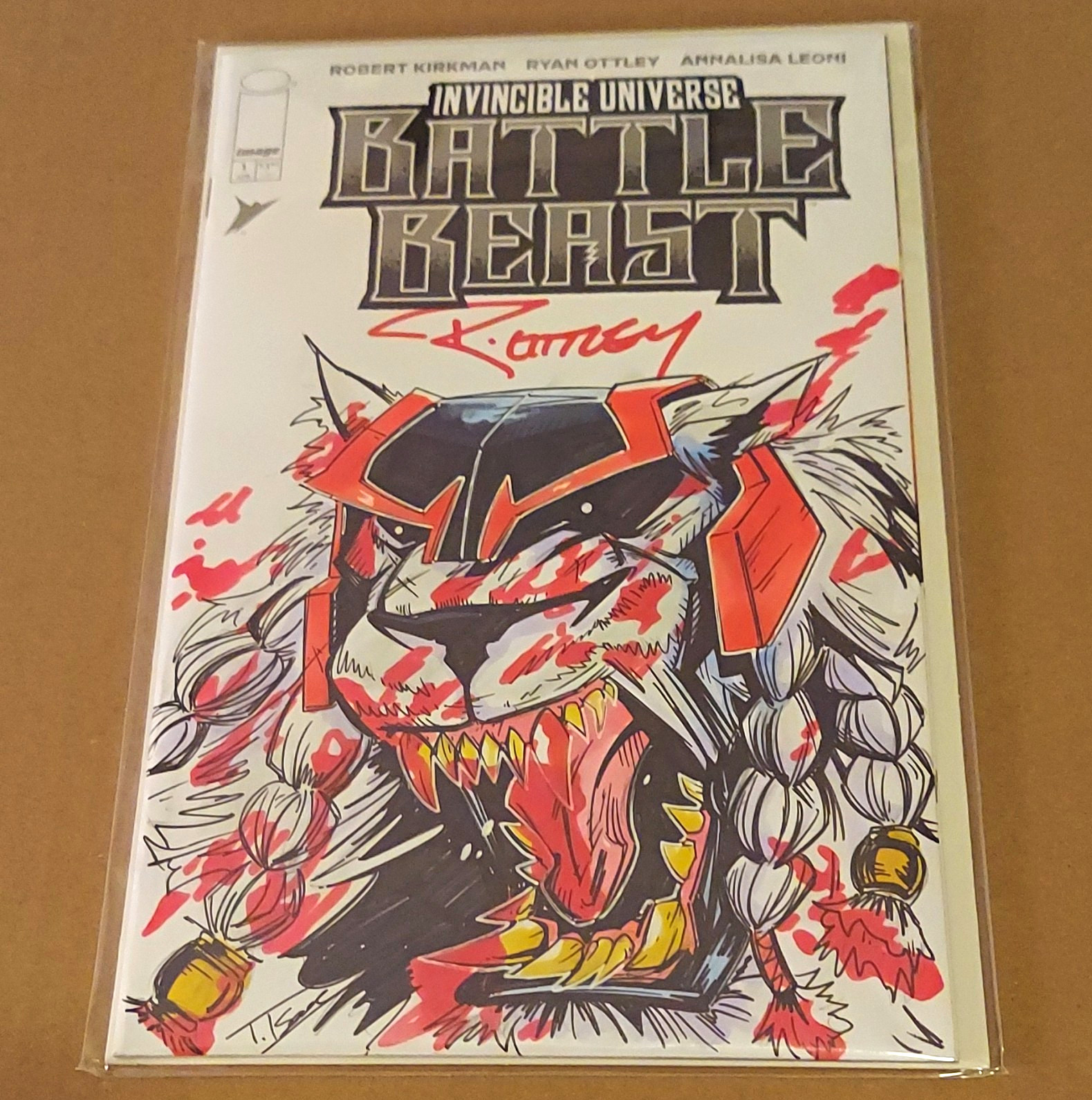 Battle Beast #1 Blank Sketch Variant Cover 1/1 By T Isaac Signed By Isaac/Ottley