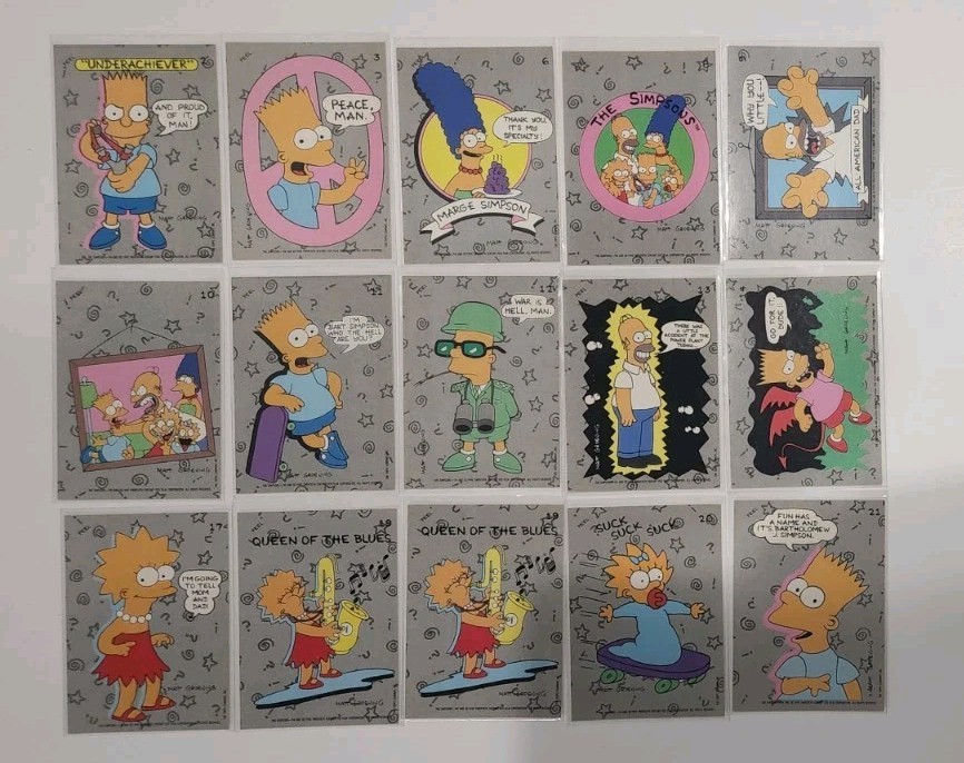 1990 Topps Simpsons Sticker Lot (15/22 Partial Set) Unpeeled Vintage Bart Homer
